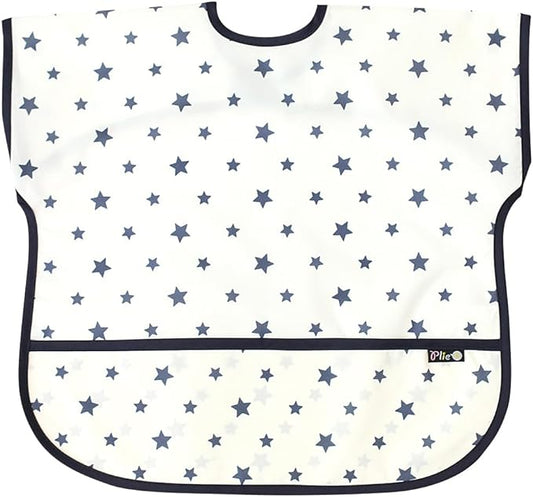 Short Sleeve Waterproof Bib for Toddlers – Easy Clean Feeding Apron for Mealtime, Daycare, Self-Feeding, Lightweight
