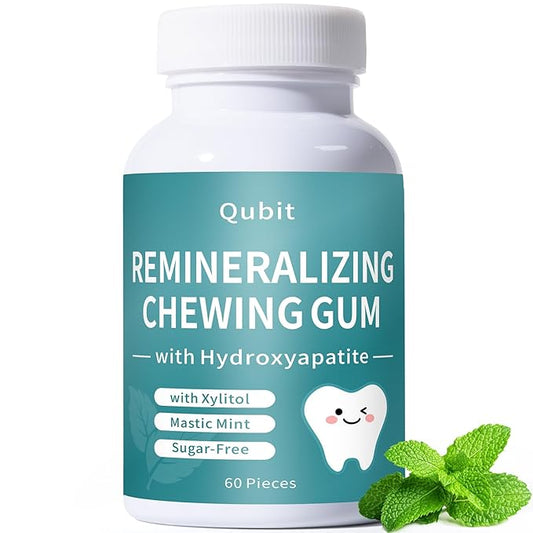 Remineralizing Chewing Gum with Nano-Hydroxyapatite – Sugar-Free Mastic Mint – Enamel Protection, Fresh Breath & Oral Health, Long-Lasting Flavor – 60 Pieces
