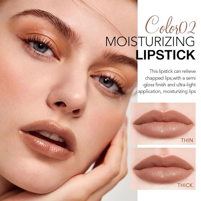 1Pcs Tinted Lip Balm Moisturizing Lipstick – Waterproof Hydrating Matte Lip Balm for Women, Creamy Natural Color Stain for Dry Lips, Soft Matte Finish with Subtle Scent (#2 Sable)