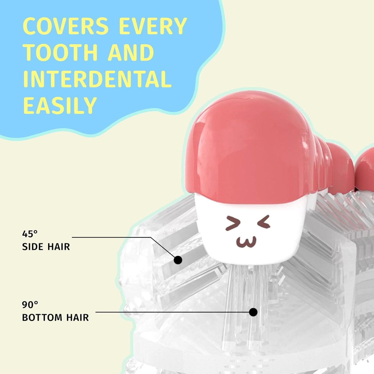 Kids U Shaped Electric Toothbrush，auto Sonic Baby Toothbrush，Cartoon Dinosaur 360-Degree Cleaning IPX7 Waterproof Design（8-15y）