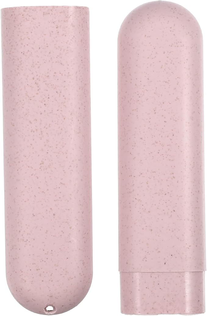 VOCOSTE 2pcs, Traveling Toothbrush Holders Case, PP Toothbrush Case for Travel Business, Beige, Pink, 8.07''x1.22''x0.83''