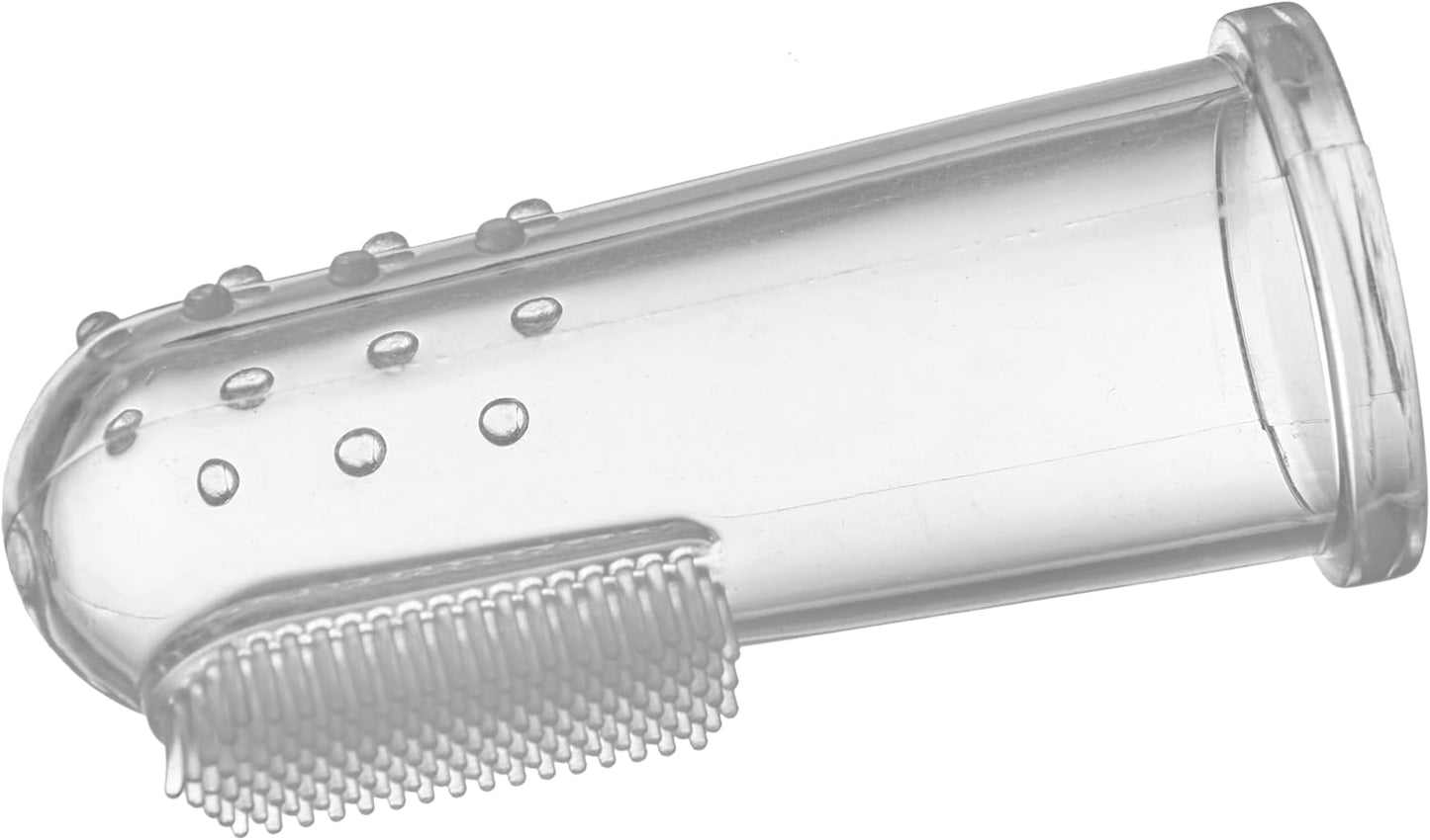 Dr. Brown's 100% Silicone Baby Finger Toothbrush and Toothpaste Set, 2-Pack Toothbrush with Storage Case, Fluoride-Free Apple Pear Toddler Toothpaste