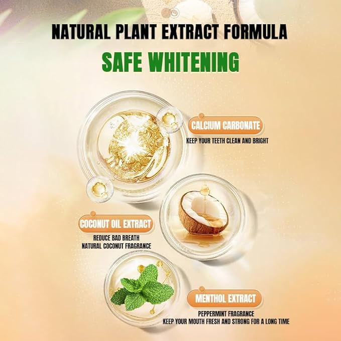 Bivien Coconut Fresh Deep Whitening Fluoride-Free Toothpaste Imported from Thailand (1pcs)