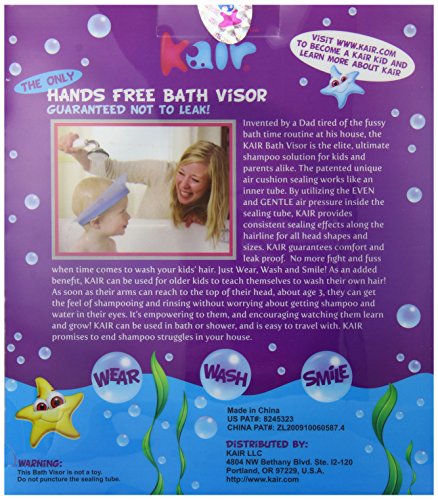 Kair Bath Visor for Babies, Silicone Air Cushioned Shower Cap for kids, Shower Water Guard for Baby bath and Toddler Bath (Head Circumference Greater Than 15 Inches)