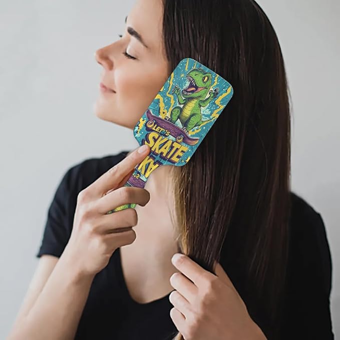 Kids Hair Brush for Boys Girls Toddler - Dinosaur Detangler Hairbrush for Wet Dry Thin Long Curly Hair Pain-Free Comb Glide Through Tangles with Ease and Massage Scalp