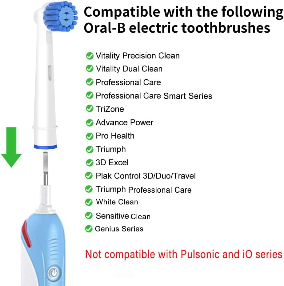 Sensitive Gum Care Brush Heads Compatible with Oral-B Electric Toothbrush, 16 Pcs Professional Toothbrush Heads for Oral B Replacement Heads Refill Pro 500/1000/1500/3000/3757/5000/7000/7500/8000.