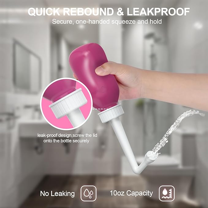 Peri Bottle for Postpartum Care, Perineal Bottle for New Mom Postpartum Essential, 10 Oz Upside Down Peri Bottle for Postpartum Recovery, Portable Bidet for Women