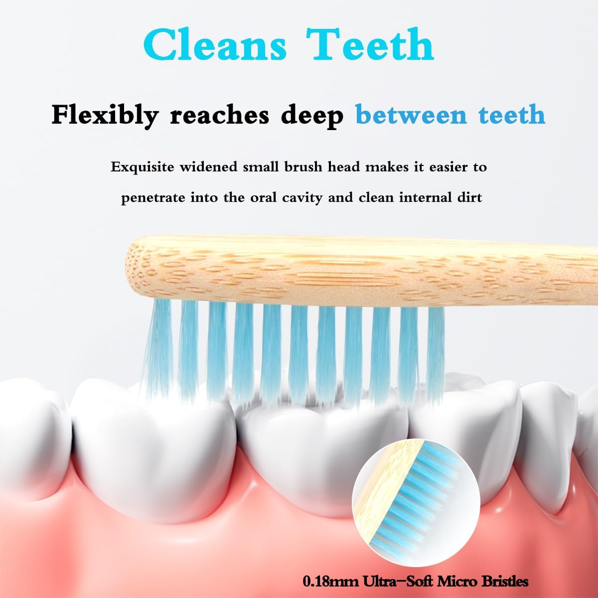 Bamboo Toothbrush Individually Sealed 8 Count, BPA-Free Soft Bristles Toothbrushes for Adults, Eco-Friendly, Natural Wooden Toothbrush