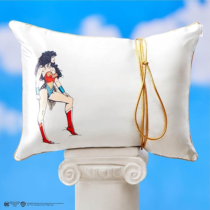 Kitsch Wonder Woman (Believe in Wonder) Satin Pillowcase with Zipper Softer Than Silk, Luxury Cooling Pillowcase for Hair & Skin, Wrinkle Prevention, Queen/Standard (19X26)