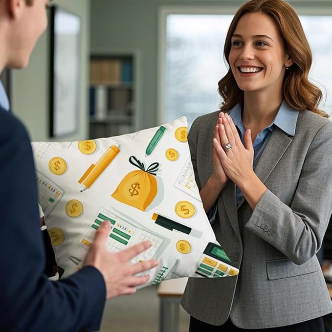 Cirzone Accountant Gifts for Women -18x18Inch Accountant Throw Pillow Cover Funny Accountant Gifts with Gift Box Perfect Birthday Accounting Graduation CPAS Gifts for Home Sofa Decor