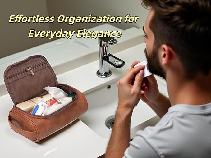 Personalized Small Toiletry Bag for Men, Minimalist Travel Toiletry Organizer Dopp Kit Water-resistant Shaving Bag for Toiletries Accessories, Door Room Essentials, Ideal Chrismas Gifts For Men