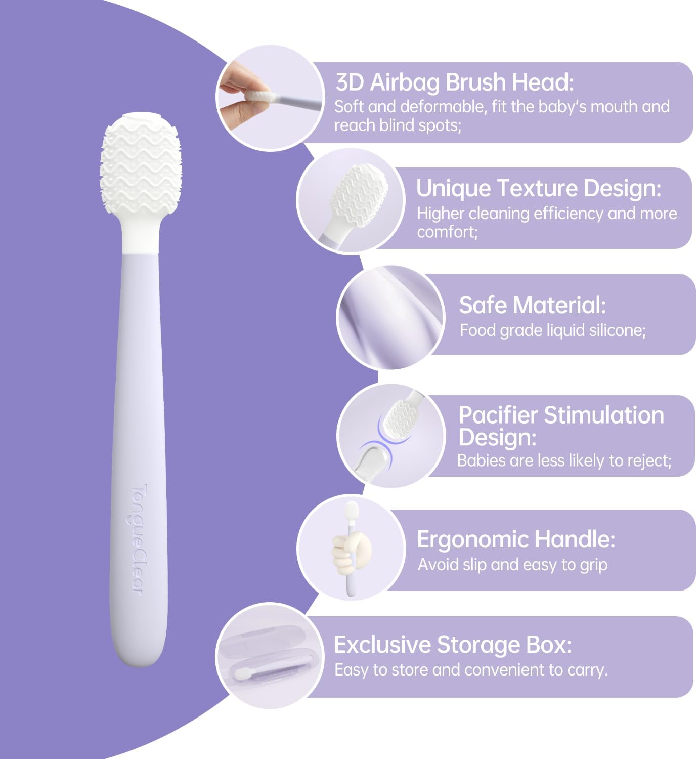 Kids Tongue Scraper, Tongue Cleaner for Infant & Newborn, Baby Oral Cleaner Newborn, Toddler Toothbrush for Tooth Mouth Gum Clean, Infant Toothbrush Oral Cleaning Stick…