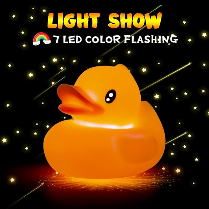 Woby Bath Toys for Toddlers 1-3,No Hole Light Up Bath Toys Baby Bathtub Toys Bathroom Floating Animal Set with Colorful Flashing LED Light for Baby (Funny Forest Animal Style)