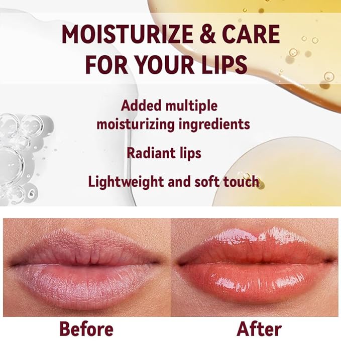 Coral-Pink Honey Tinted Lip Stain Lip Balm Lip Gloss Lipstick, Sheer Hydrating Lip Stains Tint, Moisturizing Lip Color for All Skin Tones, Nourishing Lip Balm with a Hint of Natural Black Cherry