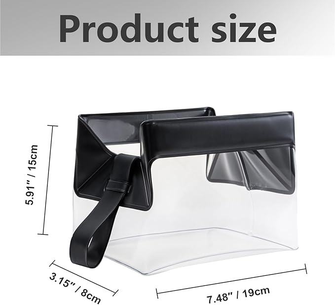 TSA Approved Clear TPU Toiletry Bag with Magnetic Closure Leak Resistant Makeup Bag Cosmetic Pouch Dopp Kit Travel Essentials Bag Magnetic Travel Container Organizer Pouch (Black)