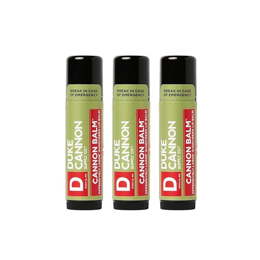 Cannon Balm Tactical Lip Balm 3-Pack with SPF 15, 0.56oz – Premium Lip Protector with Organic Ingredients, Fresh Mint Flavor, Natural Beeswax, Coconut & Shea Butter, UV Protection