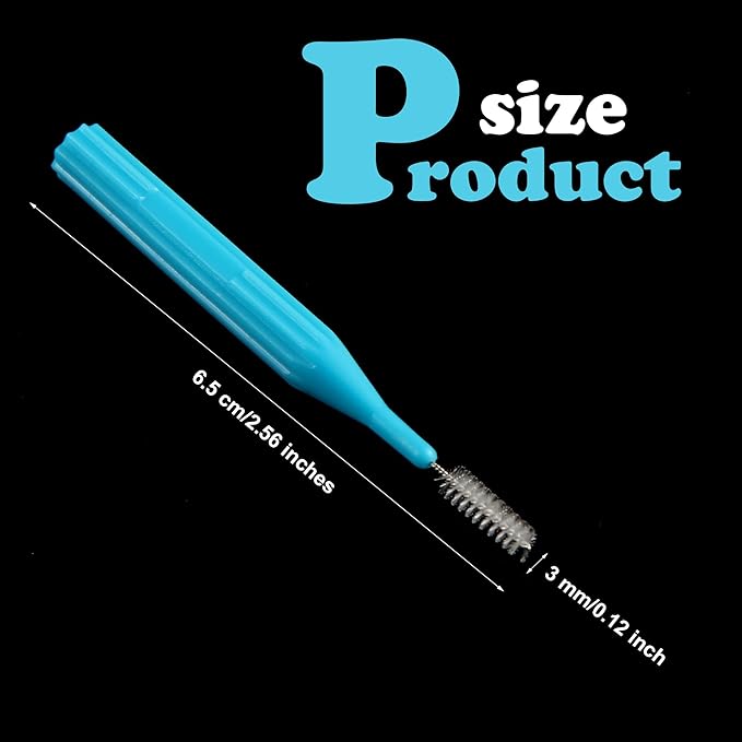 Patelai 100 Pieces Braces Brush for Cleaner Interdental Brush Toothpick Dental Flossing Head Oral Hygiene Flosser Tooth Cleaning Tool (Light Blue)