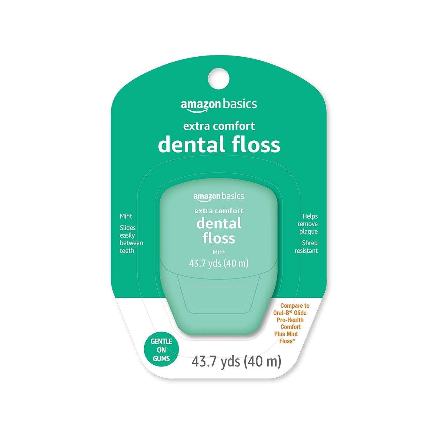 Amazon Basics Extra Comfort Mint Dental Floss, 40 M, 1 Pack