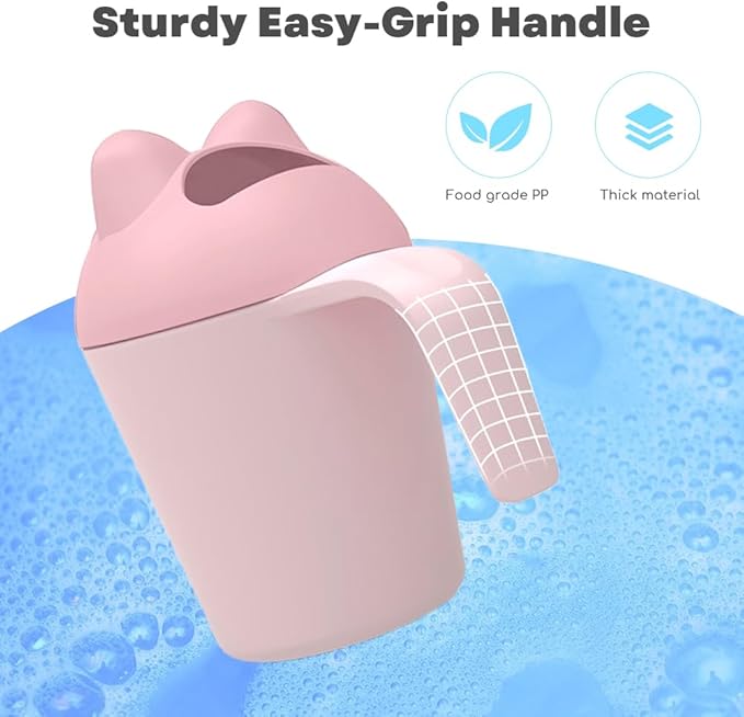 Baby Rinse Cup, Cute Cartoon Cat Baby Bath Rinser Baby Rinser Pail Shampoo Rinser, Newborn Bath Shower Wash Hair Cup for Bath and Shower