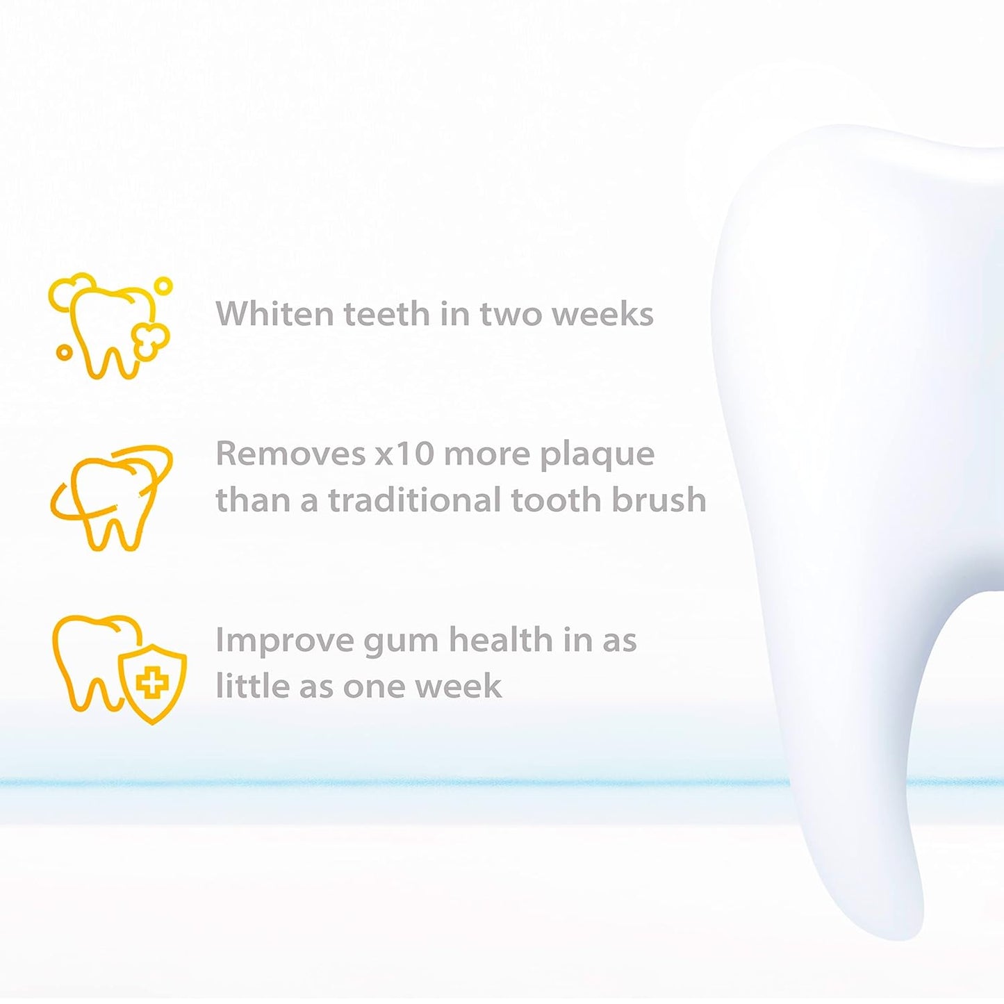Wagner Stern Ultrasonic whitening Toothbrush with Pressure Sensor. 5 Brushing Modes and 4 Levels of Intensity, 8 Soft bristles, Travel case.