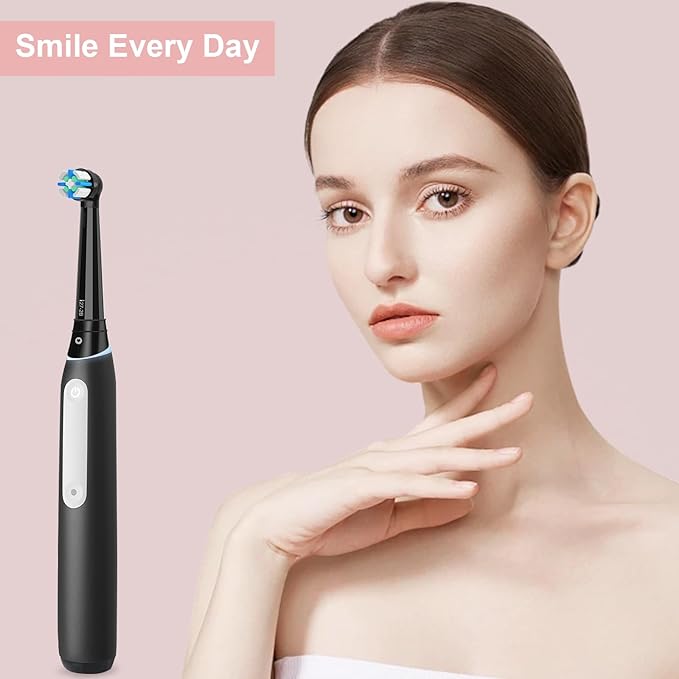 iO Replacement Heads Compatible with Oral B iO 2/3/4/5/6/7/8/9/10/Deep Clean Series Electric Toothbrush, Brush Heads Compatible with Oral B iO with Medium-Hard bristles Care Your Teeth (6 Black/White)