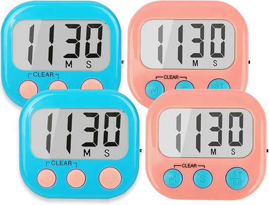 Classroom Timers for Teachers Kids Large Magnetic Digital Timer Teacher Supplies 4 Pack-Blue Pink