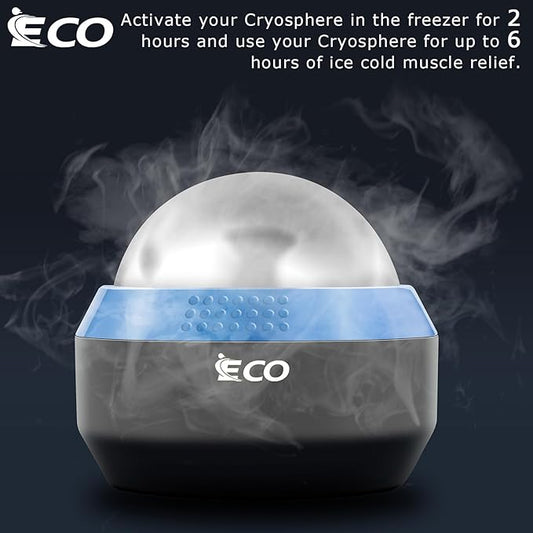 iECO Cryosphere Cold Massage Roller Ball - Massage Ball for Cold & Heat Relief, Myofascial Release, Trigger Point Therapy, Muscle Knots - Deep Tissue Ice Massager