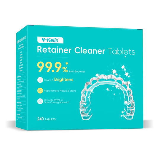 Retainer Cleaner Tablets,Denture Cleaning Tablets for Deep Remove Stains,Denture Cleaner Tablets 240 Tablets - Minty Fresh