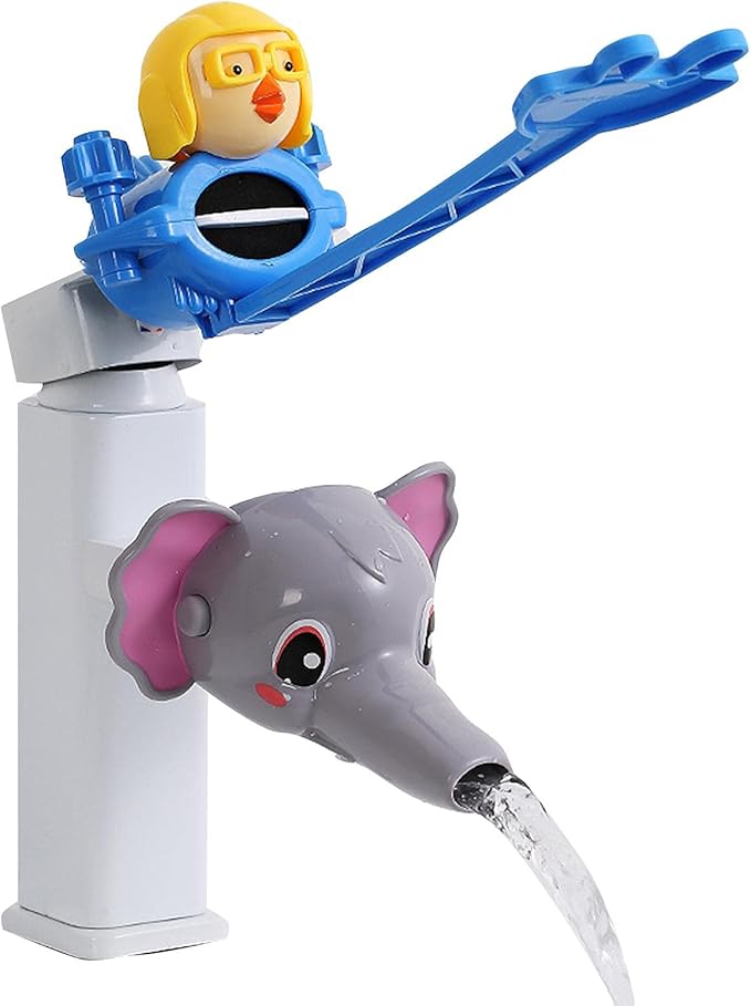 Naysku Cartoon Faucet Extender, Safety Faucet Extender for Children Toddler Kids Hand Washing Baby Kids Hand Wash Helper Bathroom Sink, Silicone Faucet Extender Extender