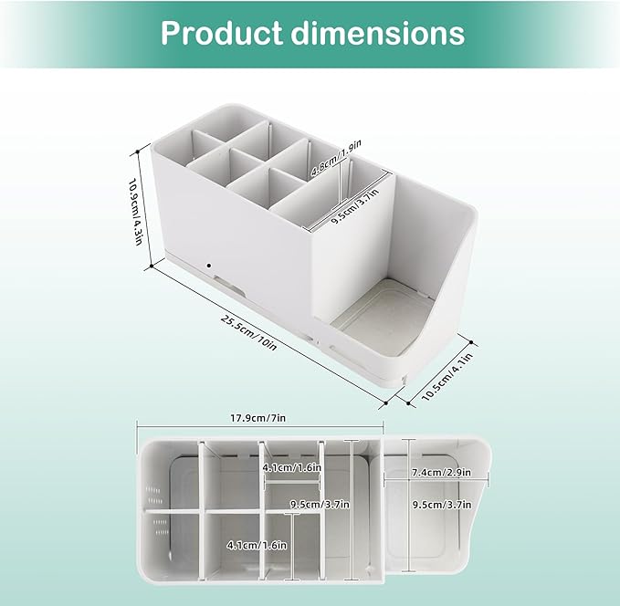 Toothbrush Holder for Bathroom Organizer with Diatom mud Board，Detachable 8 Slots Kids Electric Toothbrush Holder and Toothpaste Stand for Countertop Accessories Storage (White)