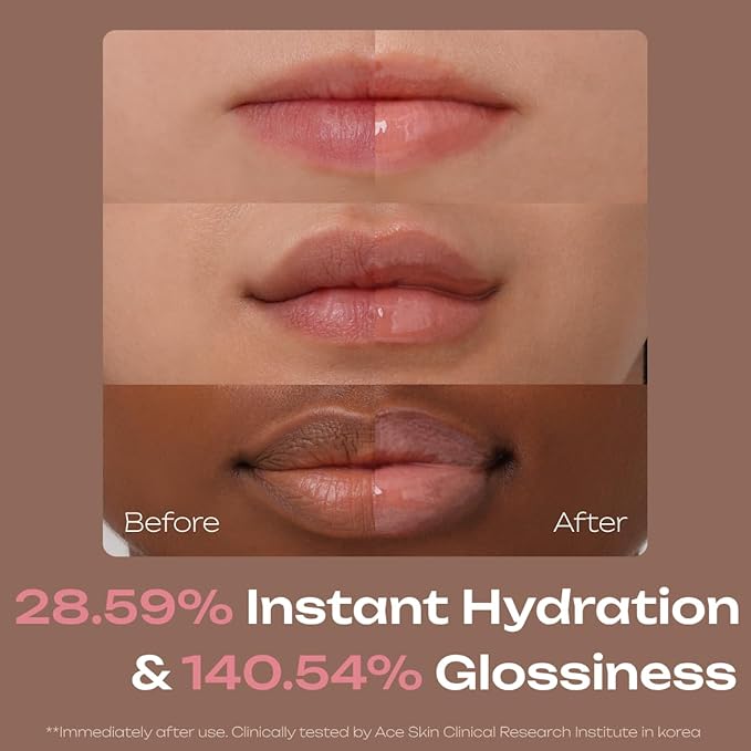 PDRN Tinted Lip Serum – High Gloss Ultra Hydrating Natural Glow, Non-Sticky Volumizing Color Glaze with Long-Lasting Shine, Nourishing Moisturizing Repair for Chapped Lips (0.34 oz)