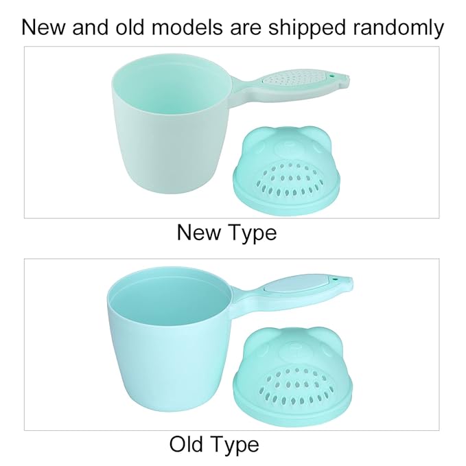 Detachable Tear-Free Waterfall Baby Rinse Cup, Shampoo Flusher for Hair Bathing (Green)