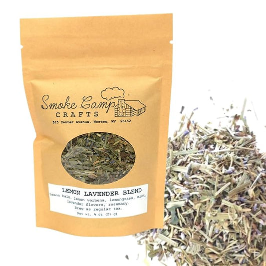 Smoke Camp Crafts Herbal Tea Blend - Lemon Lavender Blend, 3/4 oz (21 g) - Calming and Relaxing Looseleaf Tea