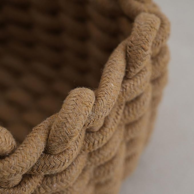 babys Room Toy Holder - 20x16x13cm Rope Storage Basket, Home Clothes Organizer, Desk Shelf Bin, Bathroom Laundry Carrier, Pantry Storage Basket, Living Room Organizer For Keeping Kids Items Garments
