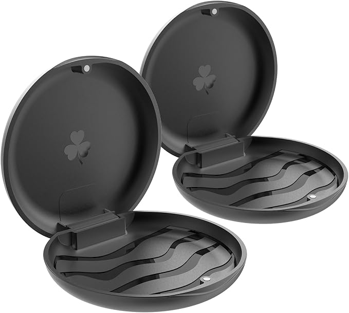 2 Pack Retainer Cases,Solid Orthodontic Retainer Case (Black)