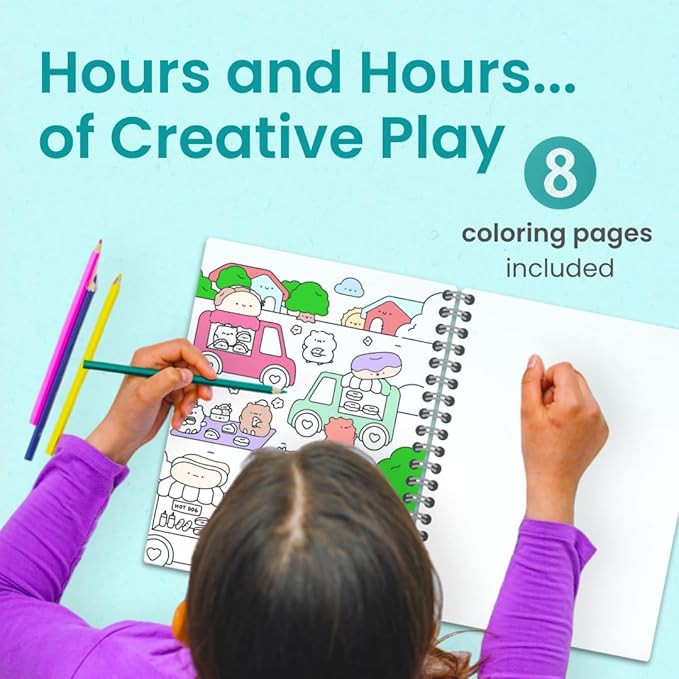 Cupkin Hamsters Sticker Book Activity for Kids, Toddler Airplane Travel Essentials, 300+ Brogs Stickers for Kids + 8 Scenes + Coloring Book Pages, Rabbit Lover Gift, Children's Crafts Ages 2-8