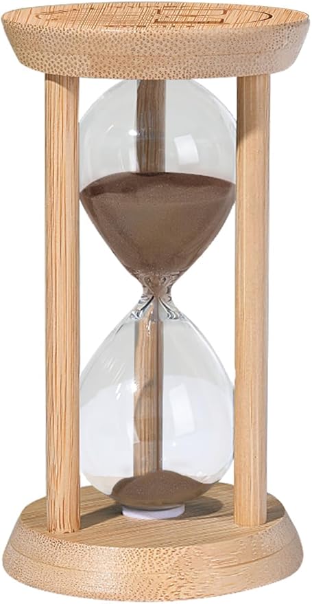 Wood Sand Timer,30 Minute Hourglass,Brown Sandglass 30 Min,Mini Sand Watch,Reloj de Arena 30 Minuto for Toothbrush Timer,Cooking,Baking,Game, Gift