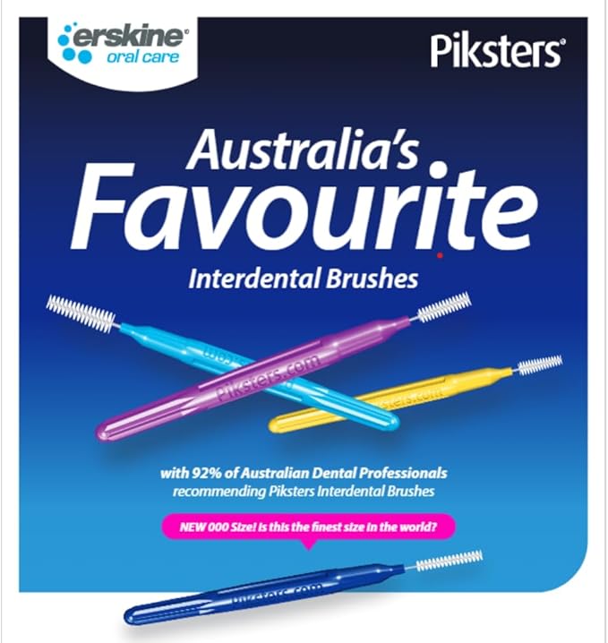 Piksters Interdental Brushes, Size 000, 100 Count (10 x 10 Packs), Interdental Tooth Brush for Extremely Tight and Fine Gaps, Gum Soft Bristles for Plaque Removal, Safe for Braces (100pk)