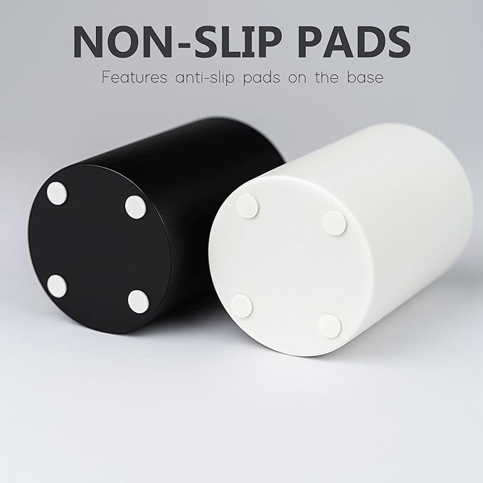 White Resin Bathroom Tumbler Cup - White Toothbrush Holder, 4x2.75 Inch, 12oz Capacity, Minimalist Vanity Countertop Organizer