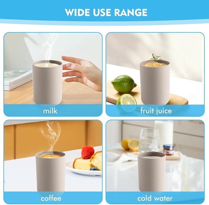 Bathroom Toothbrush Holder Cups, White Plastic Drinking Cups Mouthwash Cup Reusable Water Cup Bathroom Storage for Home Travel, 300ml (Coffee)
