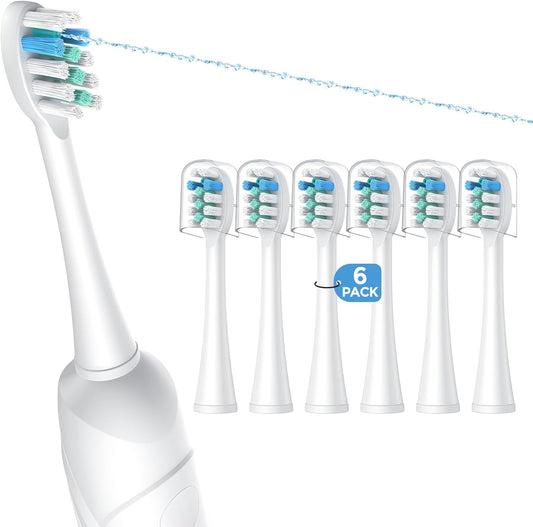 6 Pack Toothbrush Replacement Heads Compatible with WaterPik Sonic Fusion 2.0, FitMount Flossing Brush Head Fit for Water-Pic SF-01 SF-02 and 2.0 SF-03 SF-04