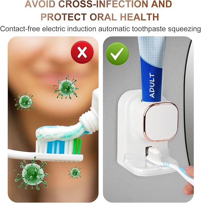 Automatic Toothpaste Dispenser Kids - Electric Toothpaste Dispenser -Tooth pastetooth Paste Dispenser Sensor Wall Mounted for Bathroom Accessories