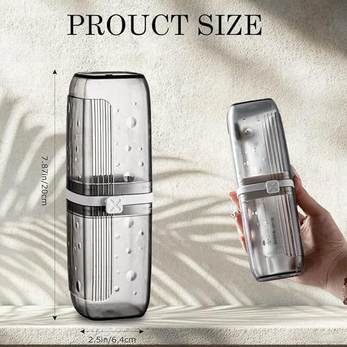 Toothbrush Travel Case - Portable Travel Toothbrush Holder, Toothbrush and Toothpaste Travel case - Large Tooth Brush Cover for Travel, Ideal for Trip, Dorm, Camping, Hiking and Bathroom (Black)