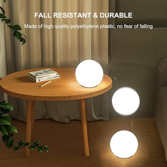 10-in Glowing LED Ball Light, Dimmable 16 RGB Color 4 Mode Glowing Orb Lights w/Remote, Rechargeable Light Up Ball Orb Lamp, Waterproof Outdoor Globe Lights Mood Lamp for Home Garden Party Path Decor