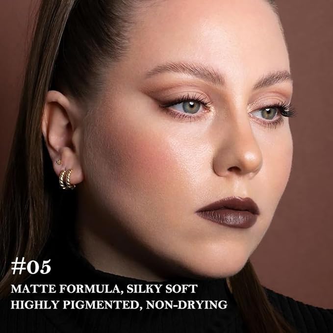 2Pcs Gradient Matte Lipstick Crayon Lip Liner pencil, Flawless Contour Gradual Ombre Effect lips Pencil, for Women Long Lasting Waterproof Smudge Proof Lipsticks Pencil 04#+05#