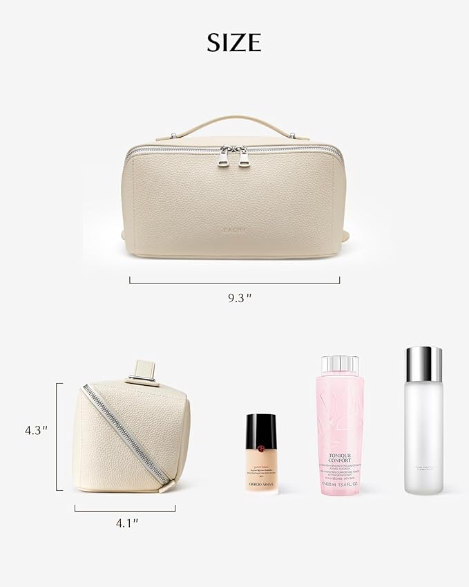 EACHY Travel Makeup Bag,Large Capacity Cosmetic Bags for Women,Waterproof Portable Pouch Open Flat Toiletry Bag Pattern Makeup Bag