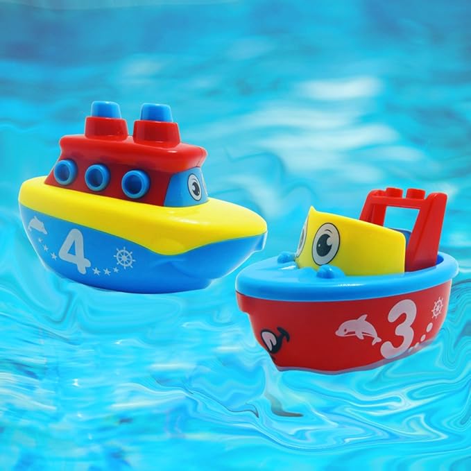 3 Bees & Me Bath Toys for Boys & Girls - Magnetic Boat Set for Toddlers & Kids - Fun Educational Bath Toy