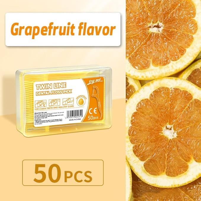 Fruit Flavored Floss，toothpicks，Cleaning Teeth，Ultra-fine Dental Floss Stick, Fight Tooth Decay and Keep Your Teeth Clean，Teeth Cleaning Tool (200 Pieces (Boxed/Double line), Mixed Flavors)