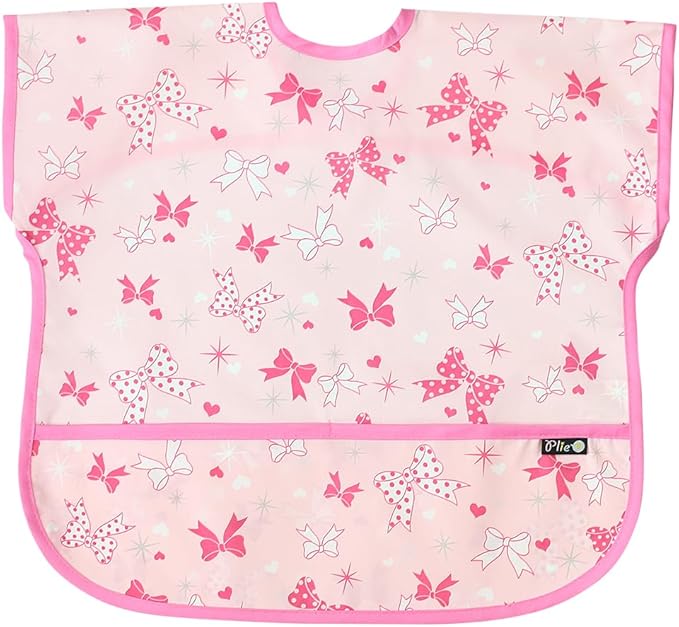 Short Sleeve Waterproof Bib for Toddlers – Easy Clean Feeding Apron for Mealtime, Daycare, Self-Feeding, Lightweight