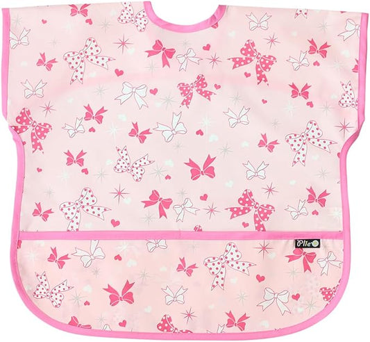 Short Sleeve Waterproof Bib for Toddlers – Easy Clean Feeding Apron for Mealtime, Daycare, Self-Feeding, Lightweight